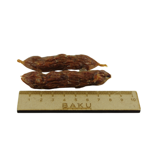 Geflügelwürstchen mit Lineal 10 cm