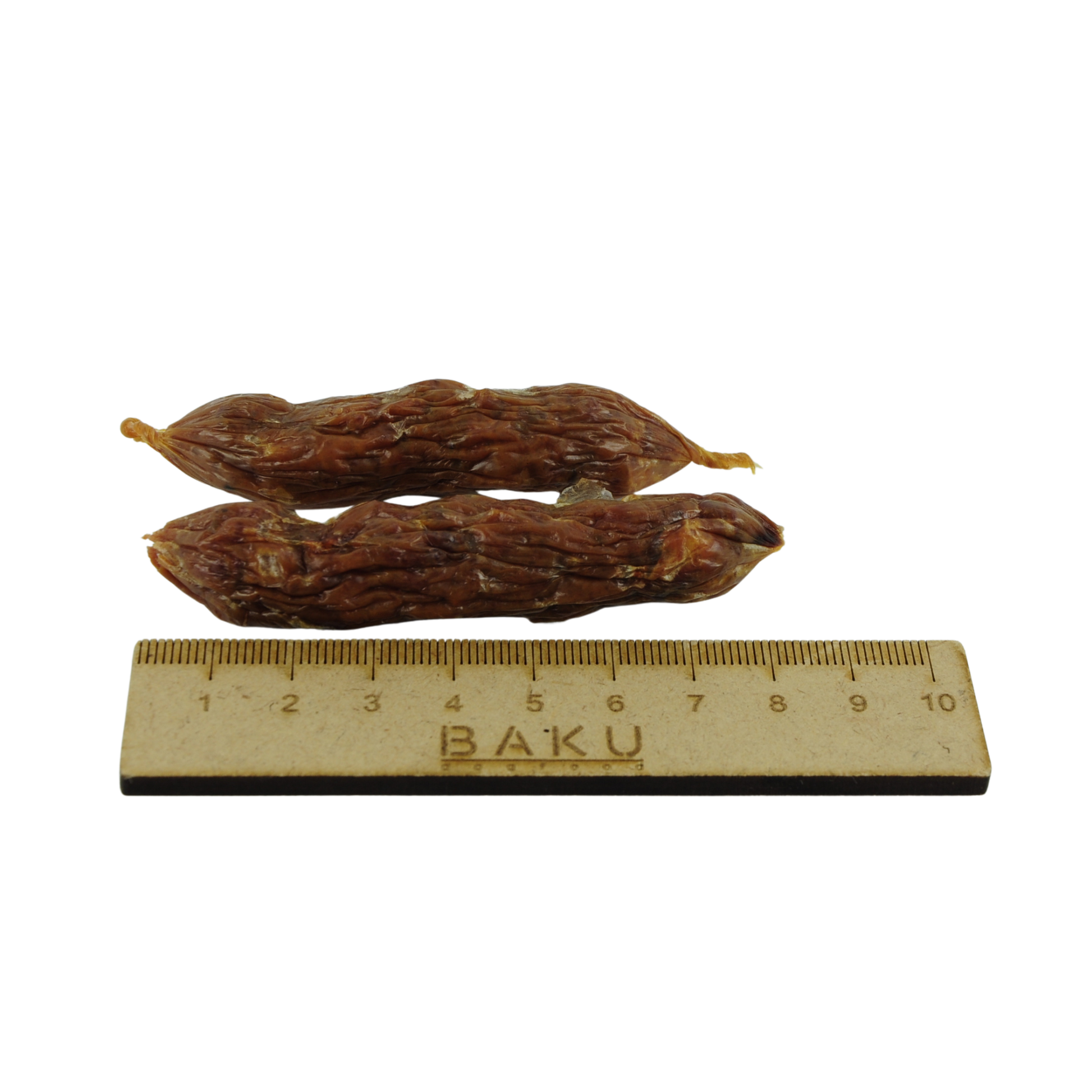 Geflügelwürstchen mit Lineal 10 cm